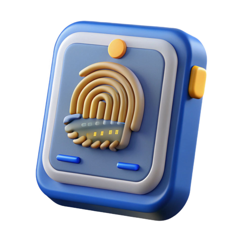 peaceful elegant Biometric scanner, fingerprint recognition NO BACKGROUND with Transparent Background. artisan png