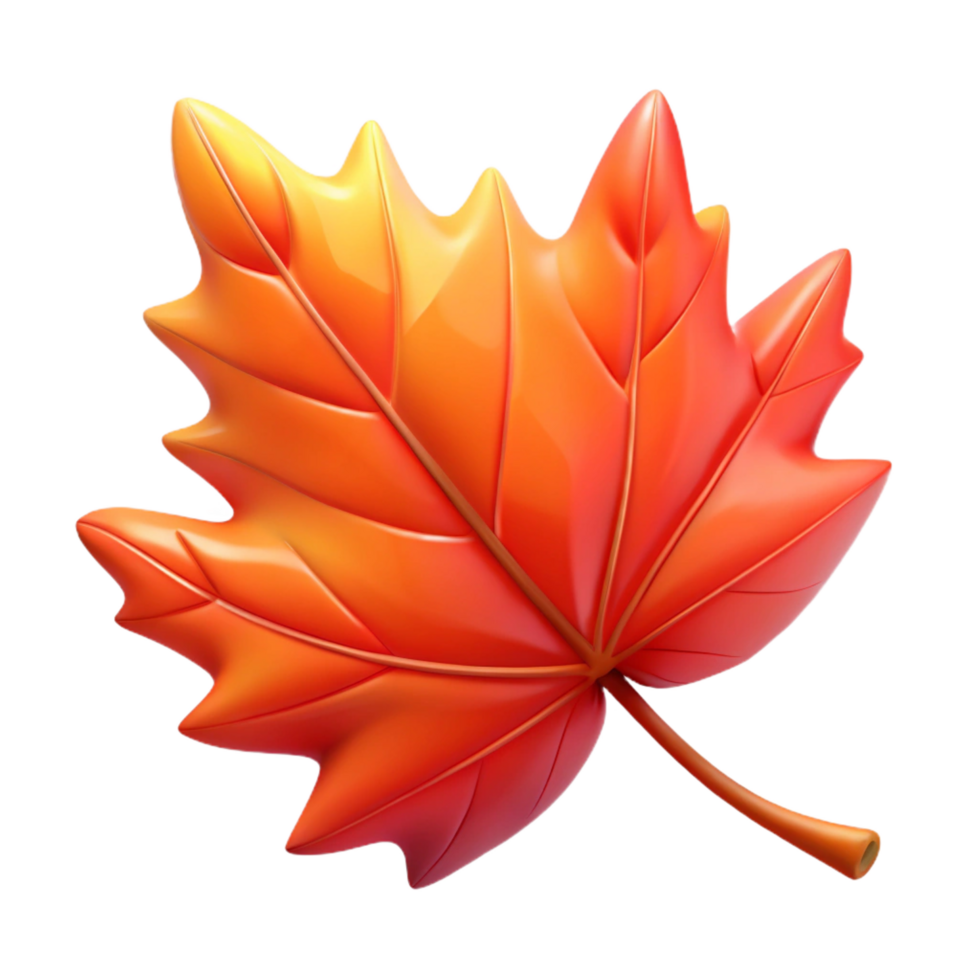 unforgettable abstract A single, falling autumn leaf in vibrant reds and oranges. NO BACKGROUND with Transparent Background. flawless png