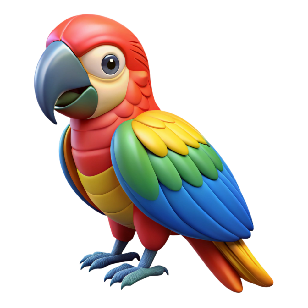 radiant exceptional A colorful macaw parrot, NO BACKGROUND with Transparent Background. png