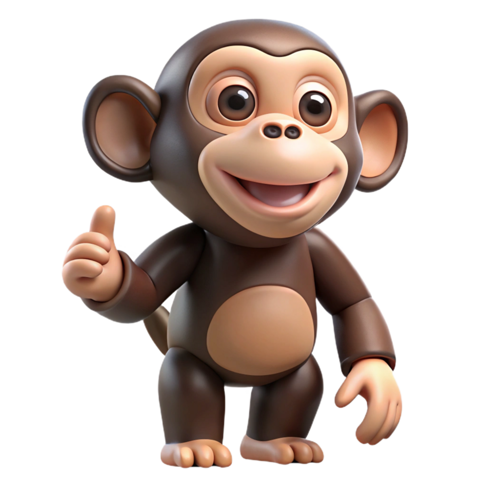 splendid notable A playful chimpanzee. NO BACKGROUND with Transparent Background. png