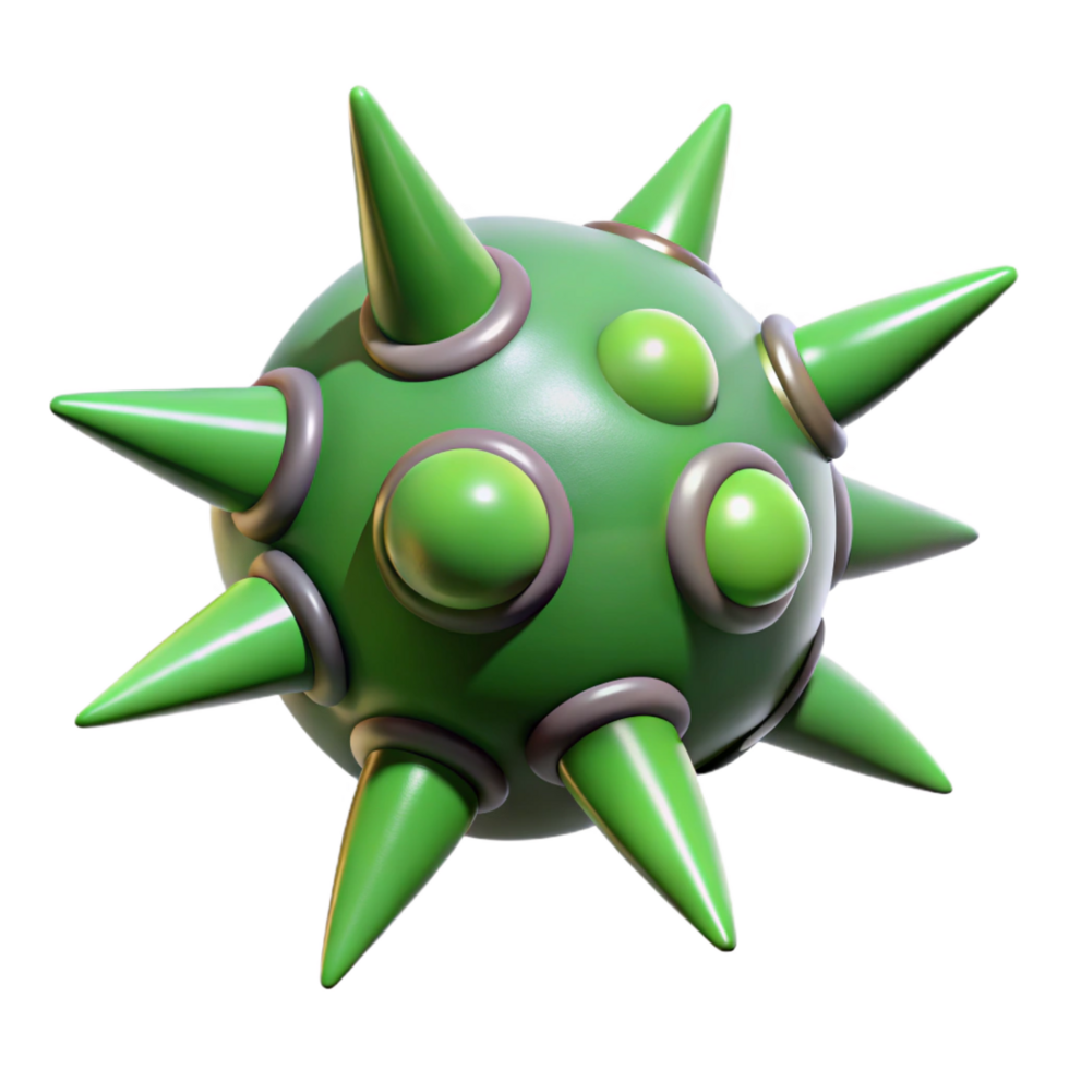 sumptuous energetic impressionist Bio-engineered weapon, organic, pulsating, thorns, NO BACKGROUND with Transparent Background. authentic png