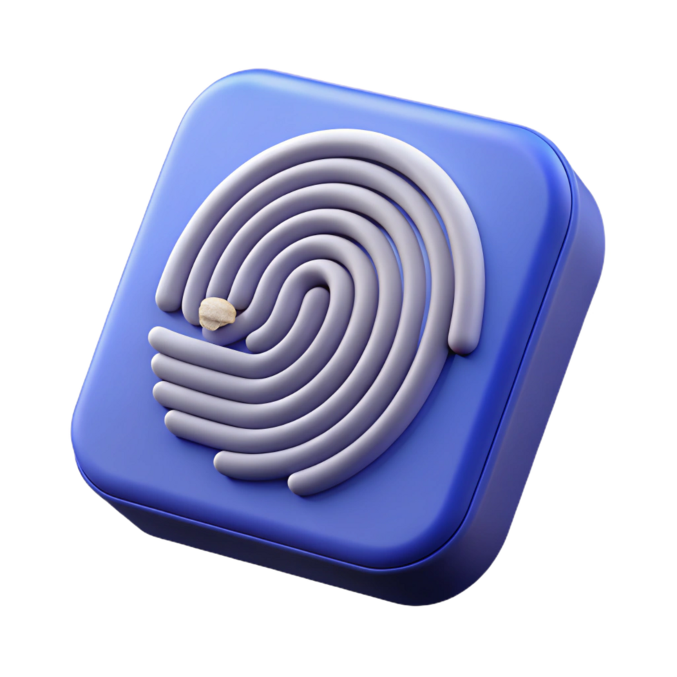 vibrant classic Fingerprint scanner NO BACKGROUND with Transparent Background. ultra HD png