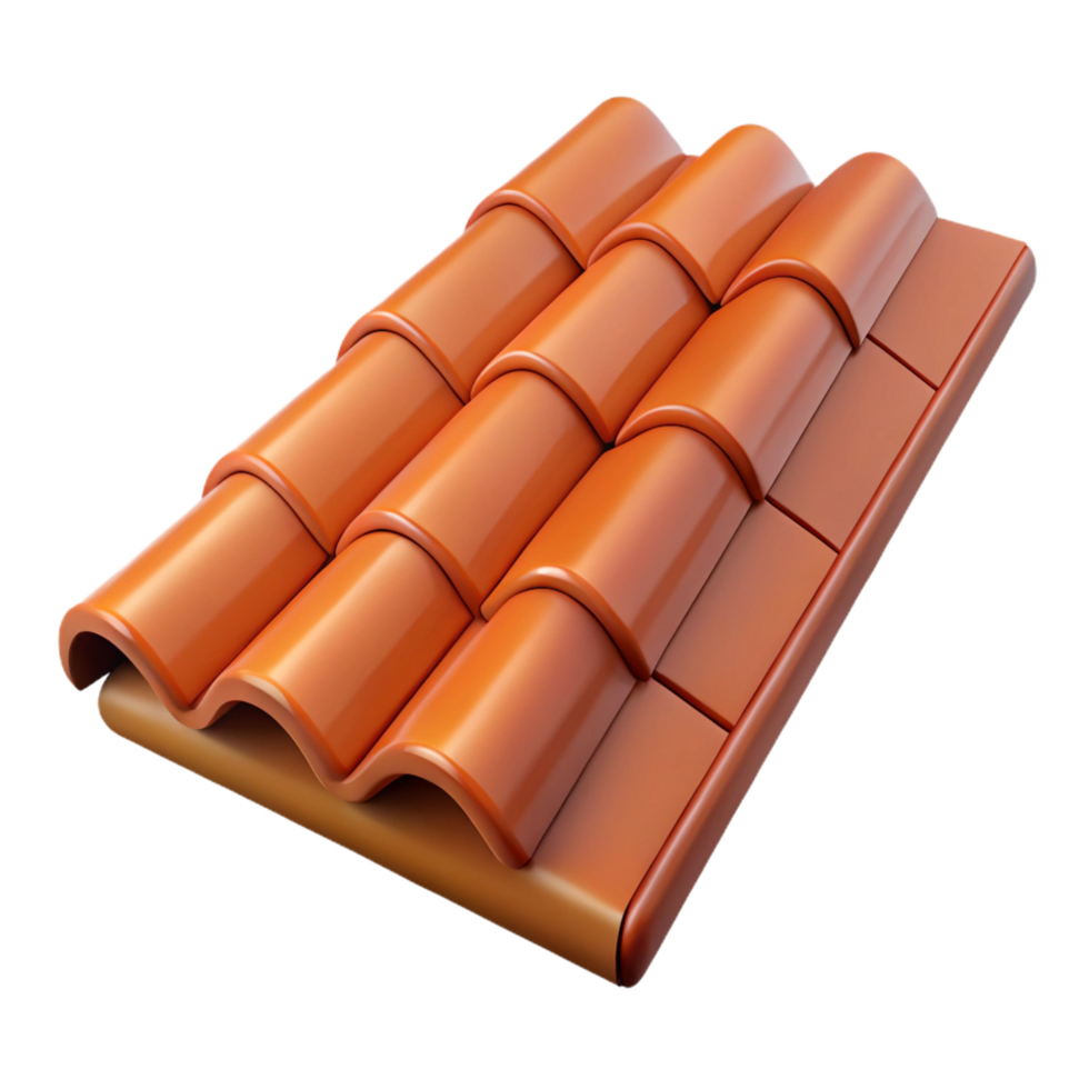 nostalgic sumptuous Roof tile NO BACKGROUND with Transparent Background. 8K png