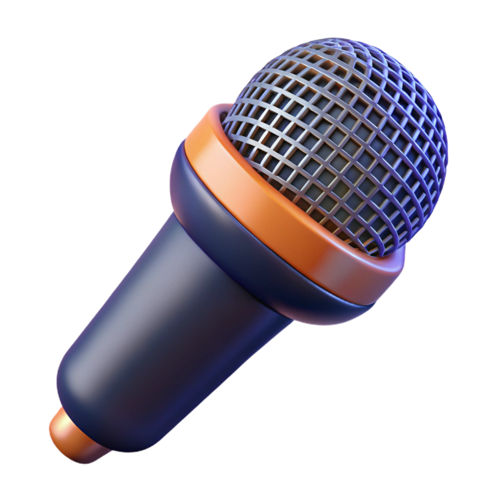 stunning abstract A floating, abstract microphone with detailed grill. NO BACKGROUND with Transparent Background. crisp png