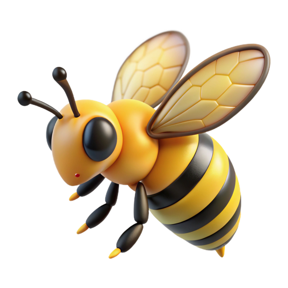 reflective exquisite A close-up of a bee collecting pollen, NO BACKGROUND with Transparent Background. impeccable png