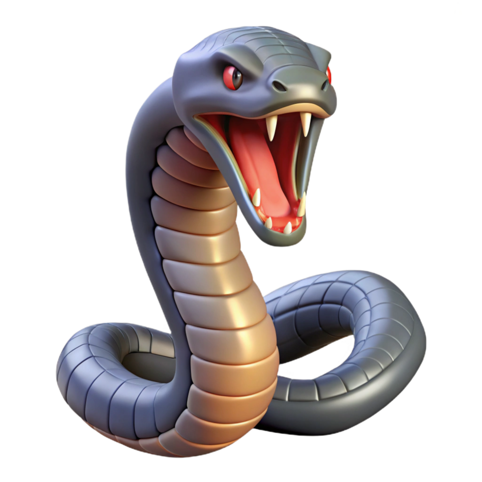 radiant bold rustic A hissing cobra NO BACKGROUND with Transparent Background. top-tier png