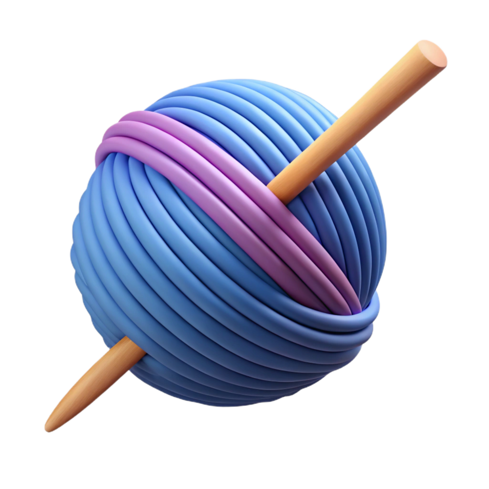 magnificent futuristic A knitting needle with yarn, NO BACKGROUND with Transparent Background. genuine png