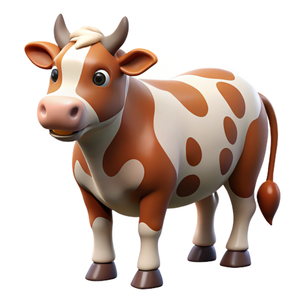 splendid melancholic artistic A grazing cow, NO BACKGROUND with Transparent Background. ultra HD png