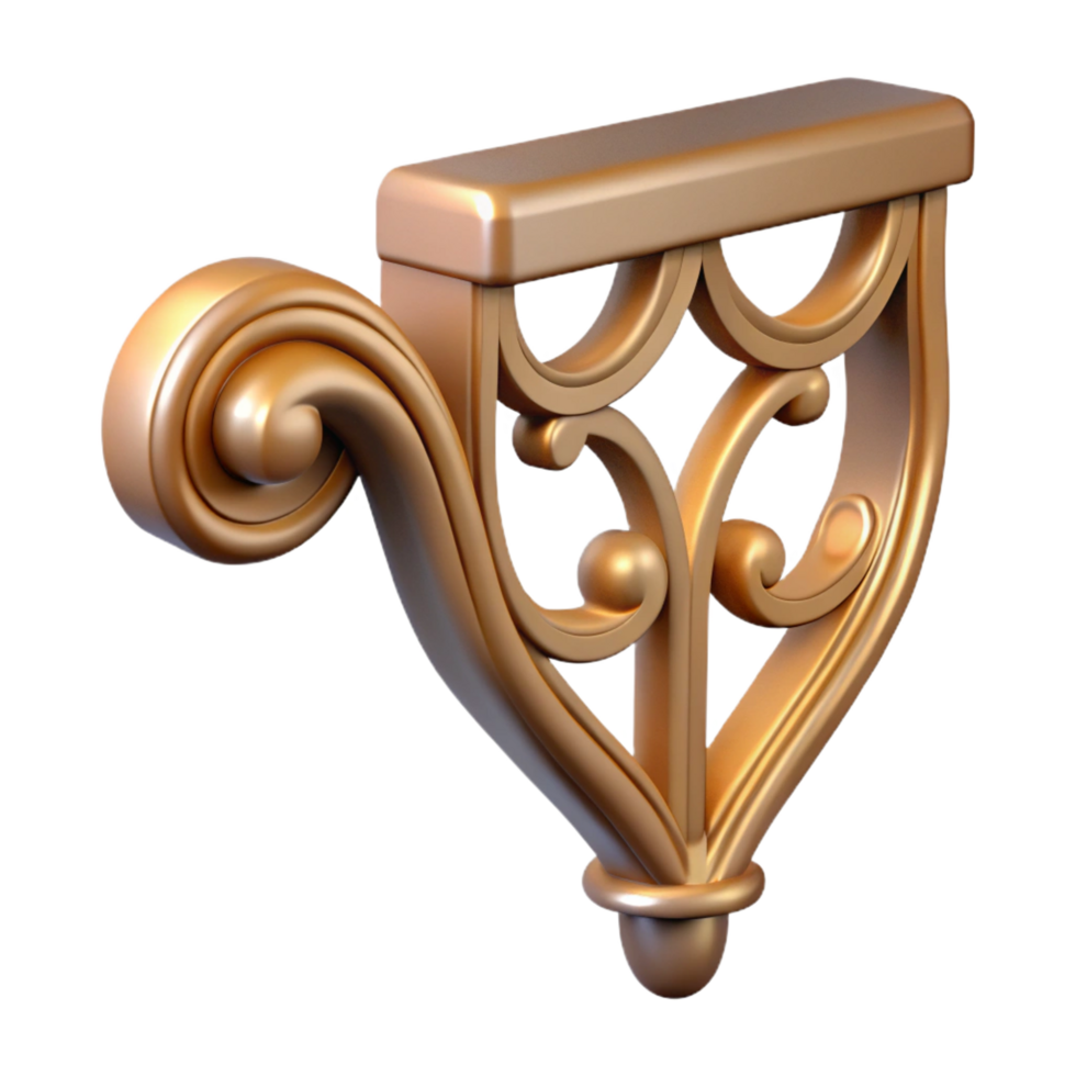vibrant industrial CAD model of a decorative bracket NO BACKGROUND with Transparent Background. impeccable png