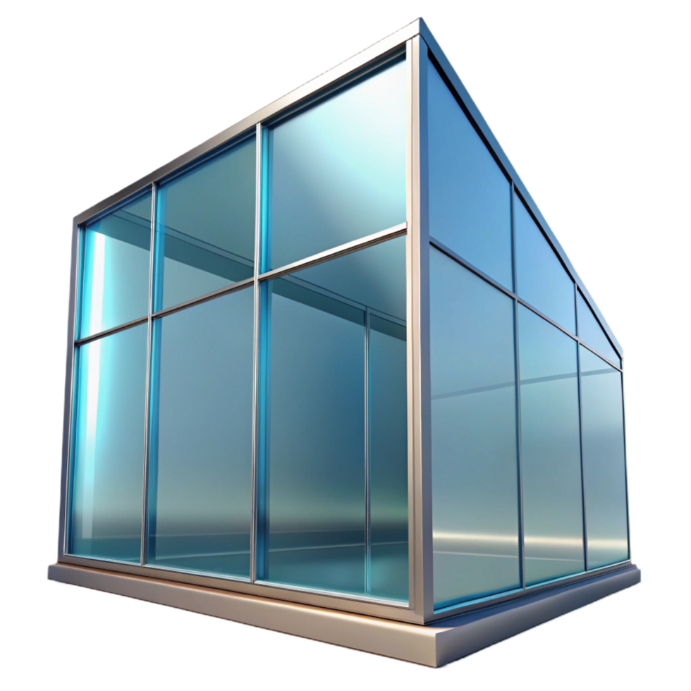 reflective splendid Glass facade panel, reflective surface, NO BACKGROUND with Transparent Background. genuine png