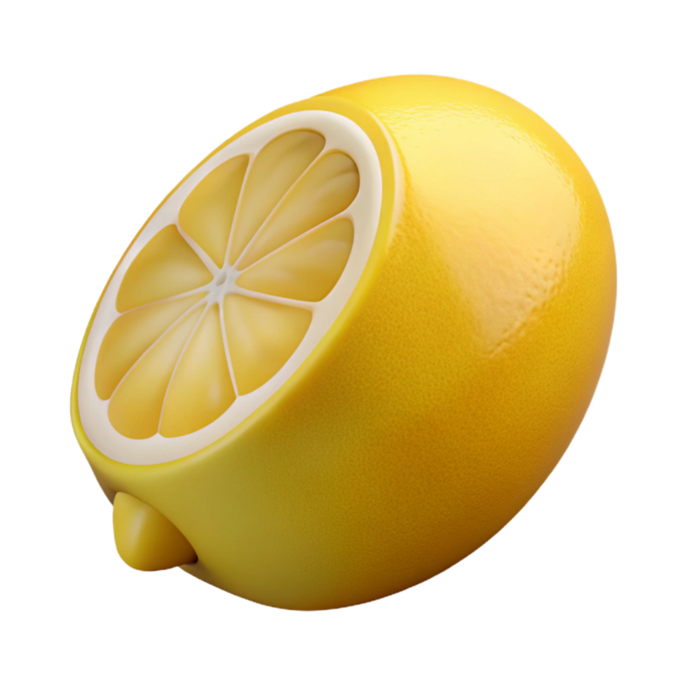 quintessential impressionist Half a lemon NO BACKGROUND with Transparent Background. perfect clarity png
