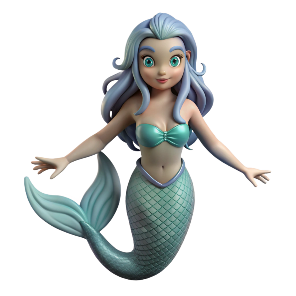 stunning classic Siren, enchanting sea nymph, NO BACKGROUND with Transparent Background. perfect clarity png