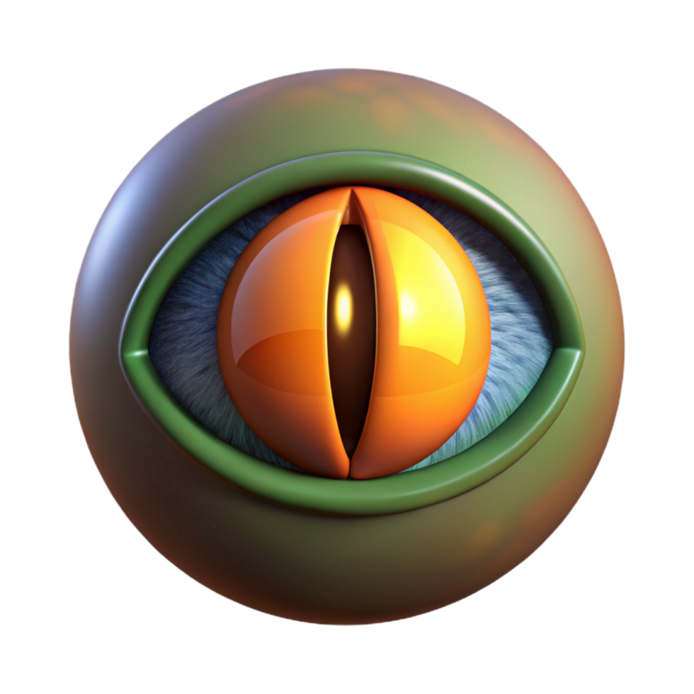 majestic tropical A single, realistic dragon eye with a vertical pupil. NO BACKGROUND with Transparent Background. genuine png