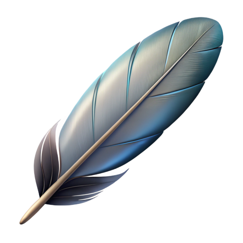 spectacular passionate mid-century A single feather. NO BACKGROUND with Transparent Background. impeccable png