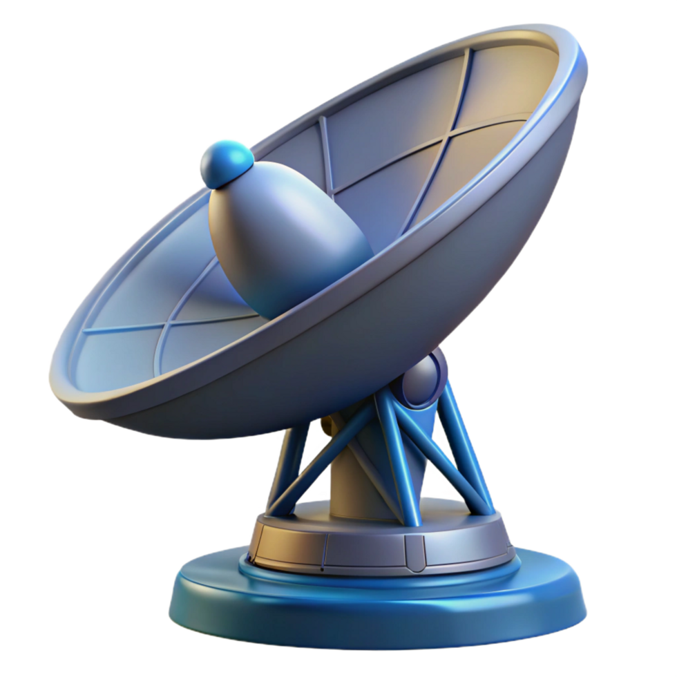 mesmerizing joyful tropical Spaceship radar dish with rotating antenna NO BACKGROUND with Transparent Background. ultra HD png