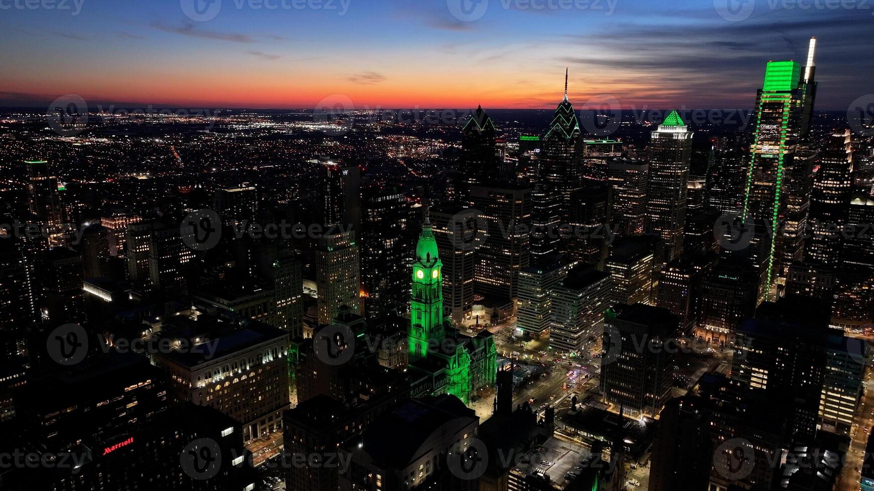 Scenic City Hall in Philadelphia Pennsylvania United States . Medieval City Skyline. photo