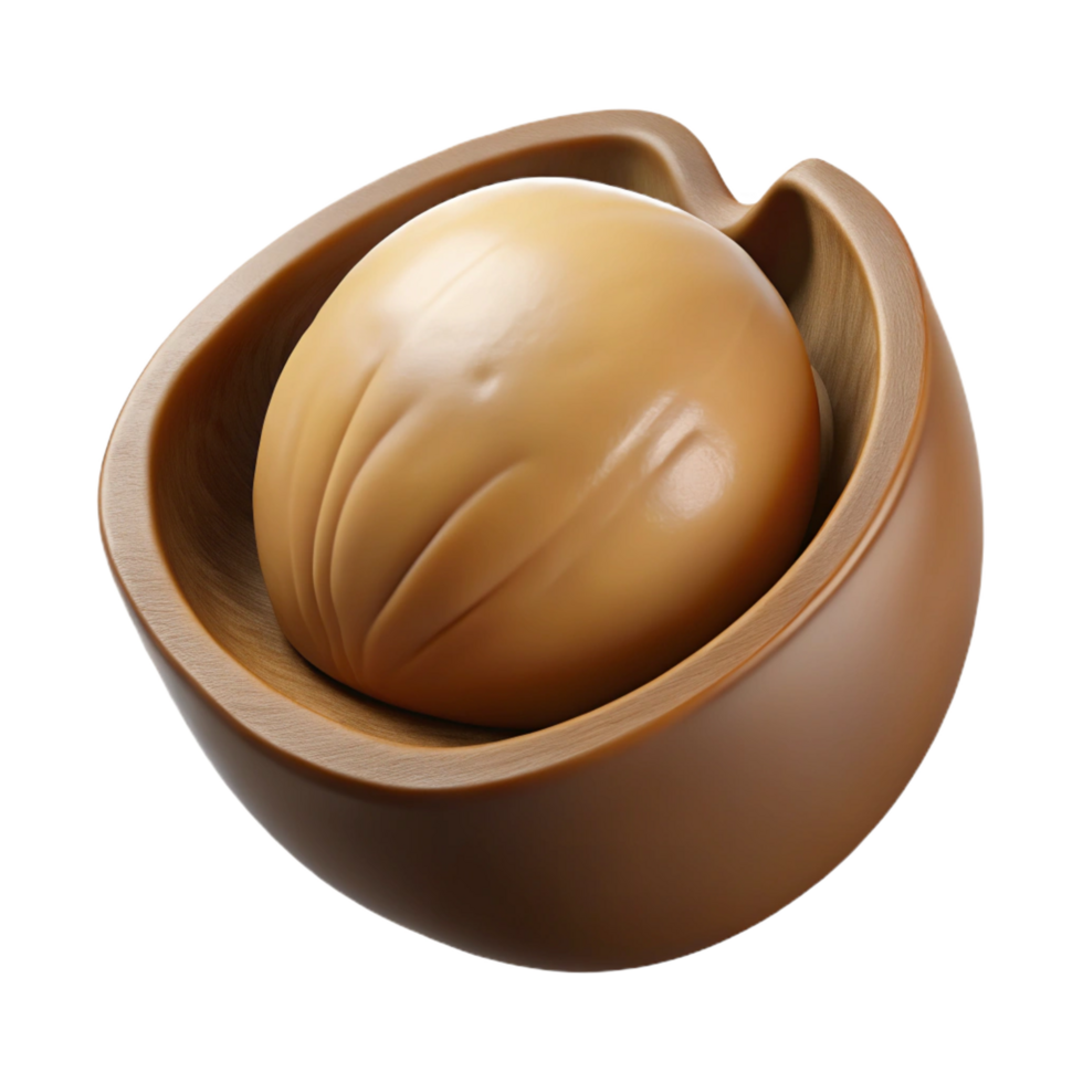 romantic stunning Macadamia nut in shell NO BACKGROUND with Transparent Background. artisan png