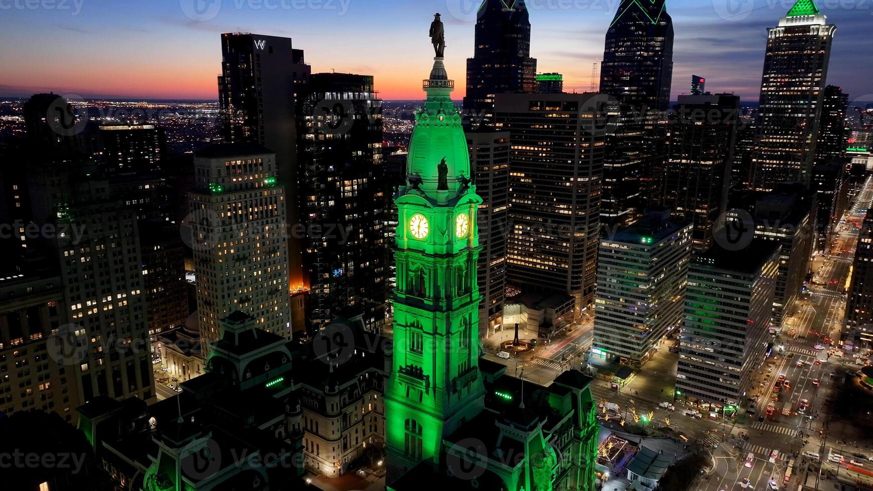 Amazing Downtown Philadelphia at Philadelphia Pennsylvania in United States.. Towers Orange. photo