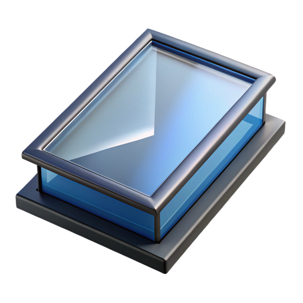 picturesque exceptional Glass skylight, flat panel design, NO BACKGROUND with Transparent Background. png