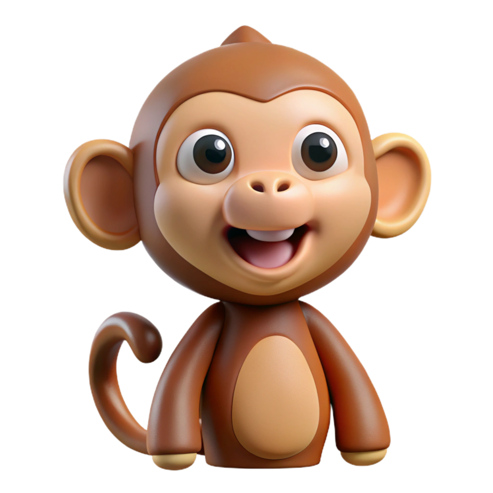 passionate captivating A chattering monkey, NO BACKGROUND with Transparent Background. expertly shot png