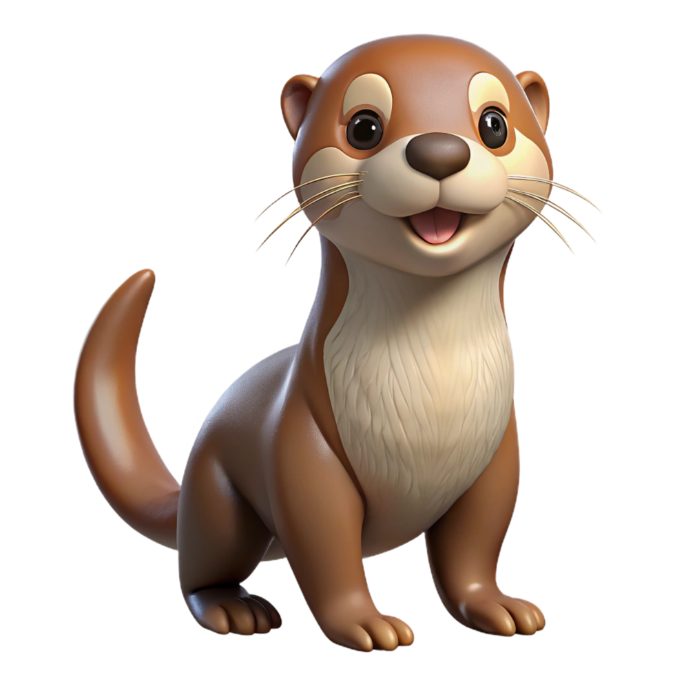 wonderful intense artistic A playful otter, NO BACKGROUND with Transparent Background. gallery standard png