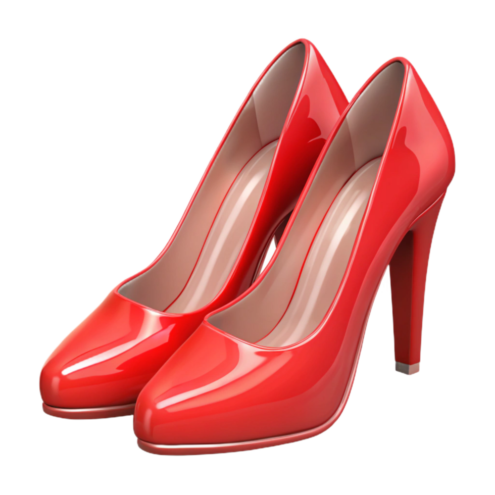 playful elegant A pair of red high heels. NO BACKGROUND with Transparent Background. exclusive png
