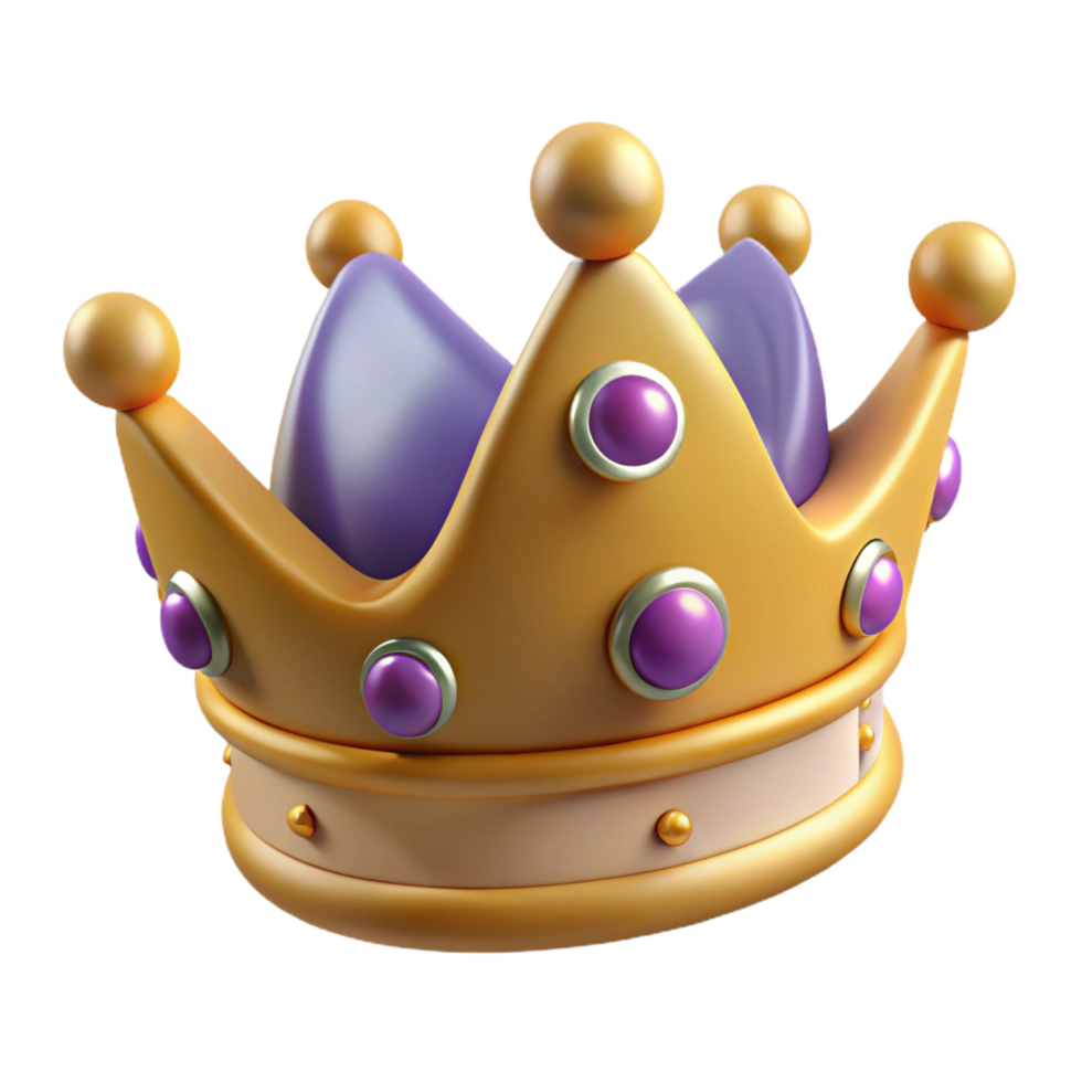 picturesque peaceful minimalist A stylized crown, studded with jewels. NO BACKGROUND with Transparent Background. flawless png