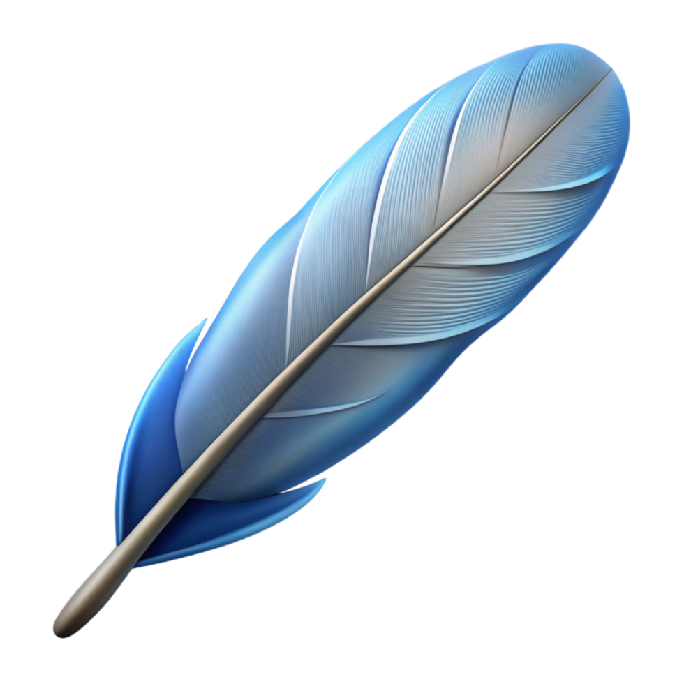 majestic energetic renaissance A single feather. NO BACKGROUND with Transparent Background. handcrafted png