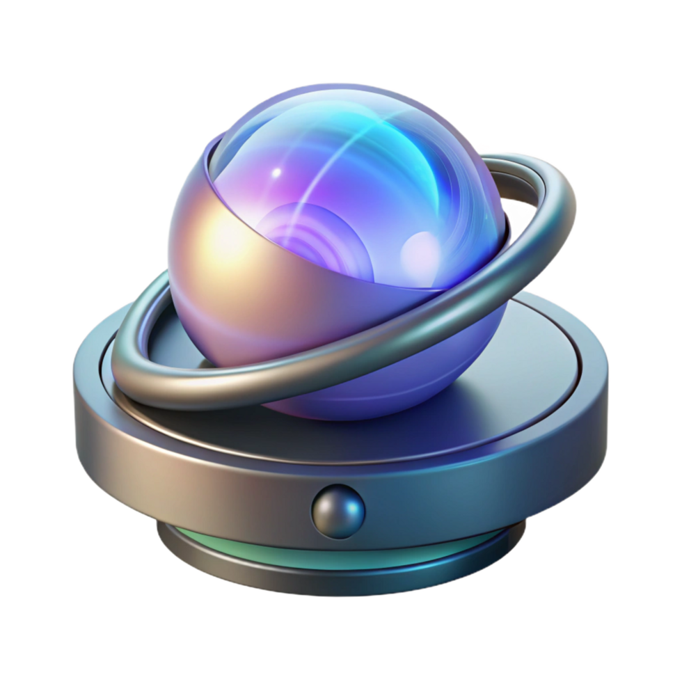 wonderful unparalleled Advanced holographic projector displaying a planet NO BACKGROUND with Transparent Background. png
