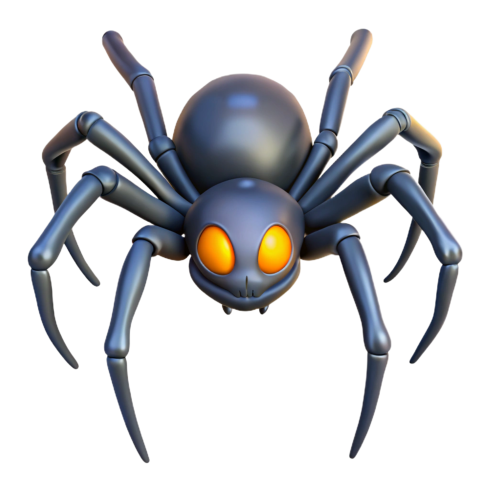 majestic joyful avant-garde A single, detailed spider with glowing eyes. NO BACKGROUND with Transparent Background. fine detail png