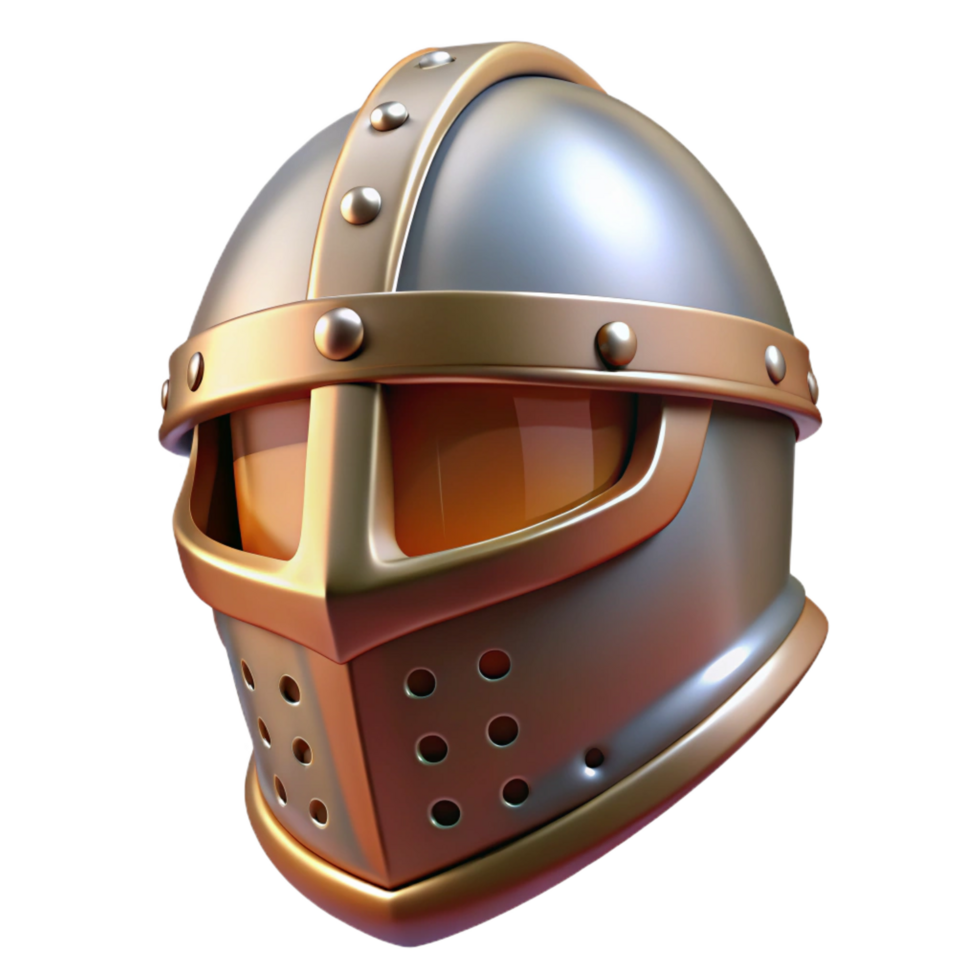 radiant rustic A knight's helmet NO BACKGROUND with Transparent Background. expertly shot png