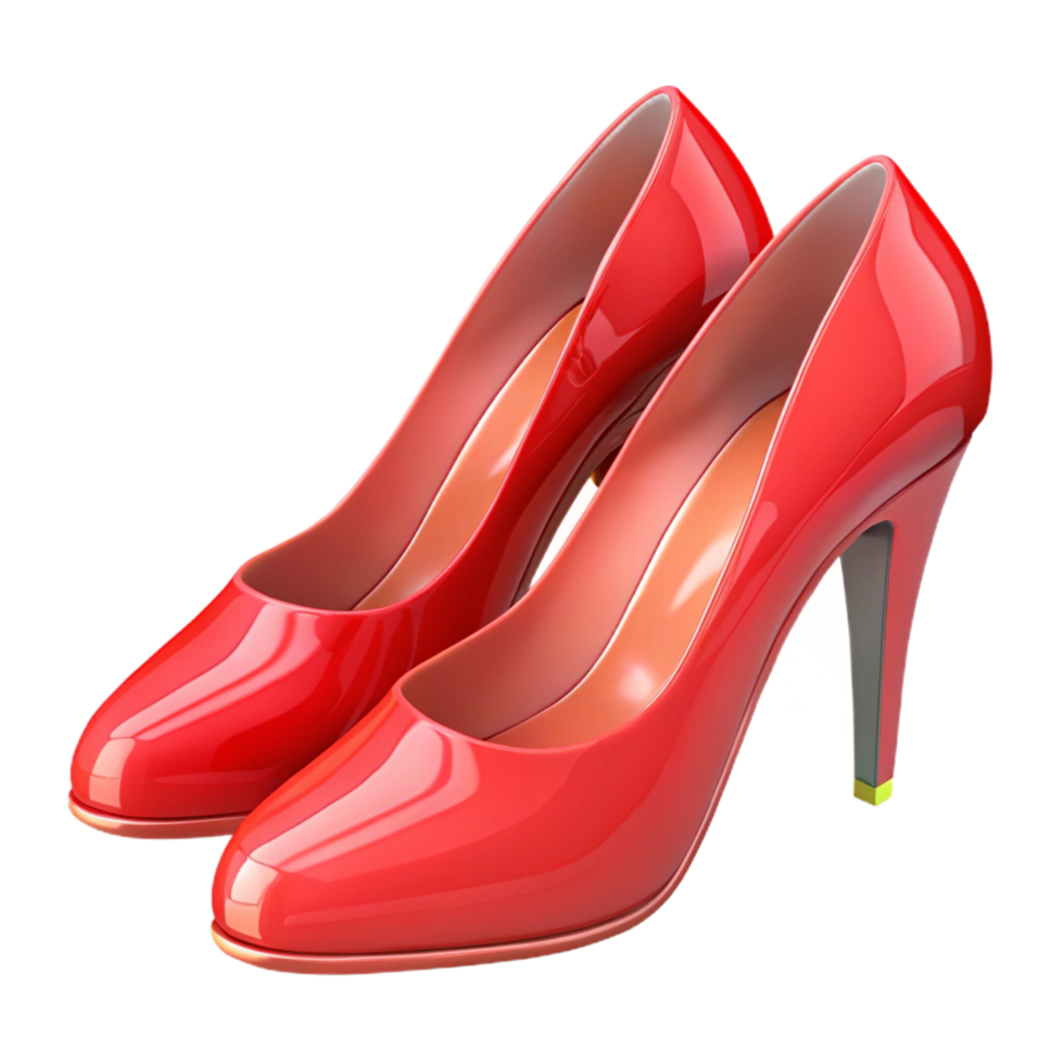 gorgeous impressionist A pair of red high heels. NO BACKGROUND with Transparent Background. professional png