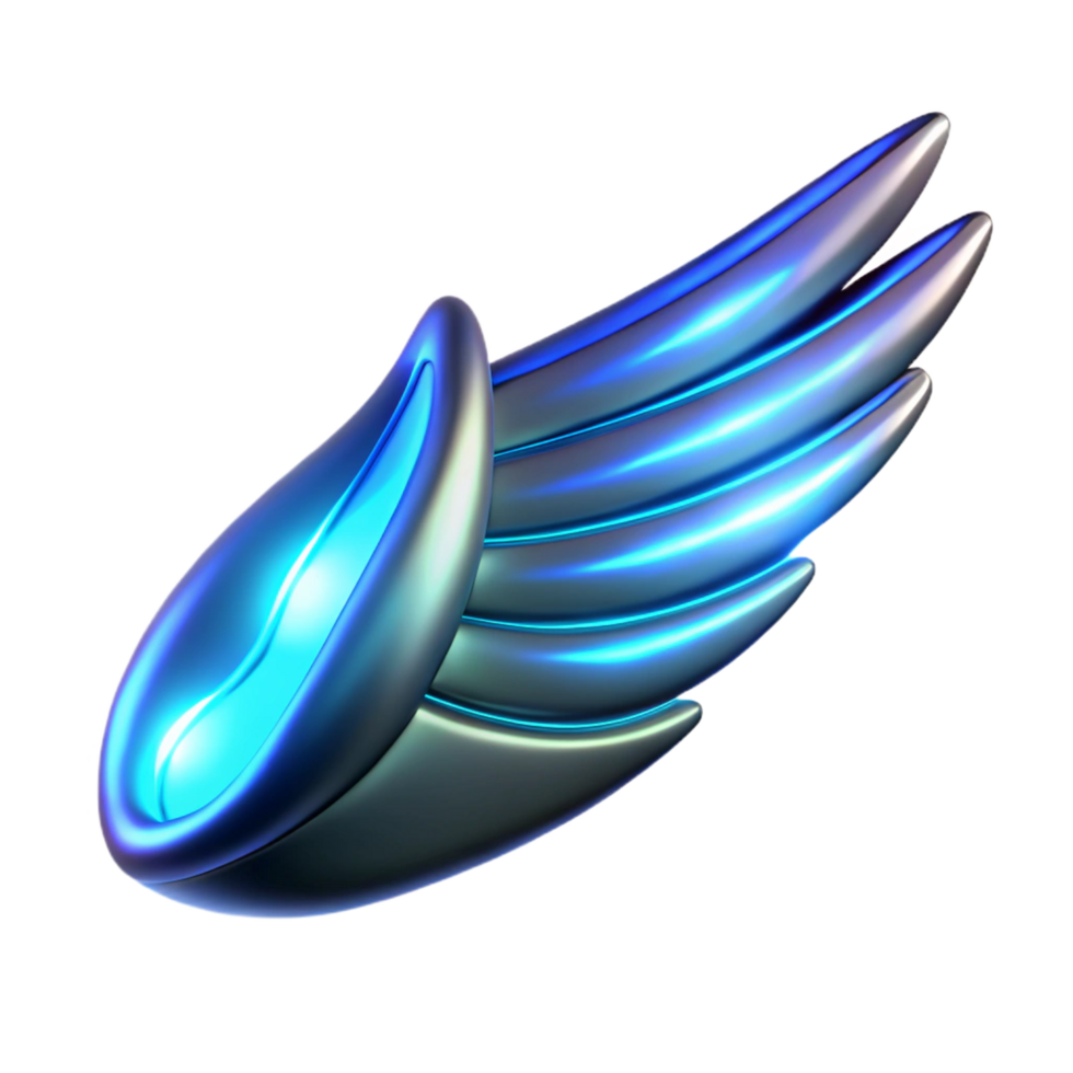 striking abstract Spaceship wing with glowing energy trails NO BACKGROUND with Transparent Background. premium png