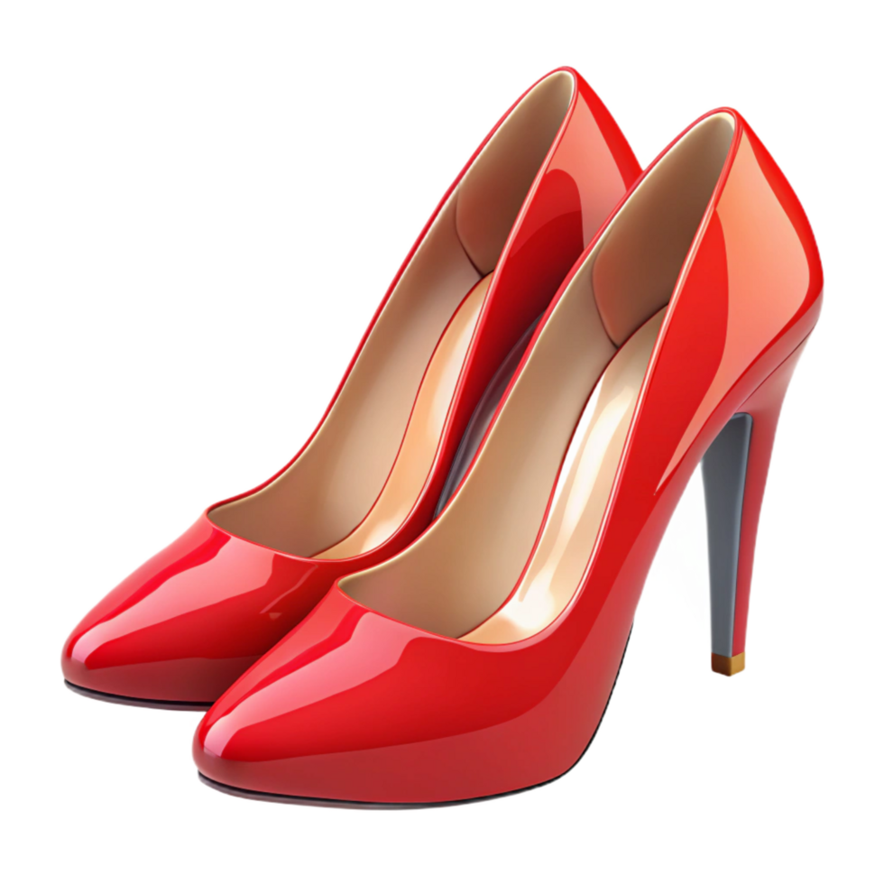 radiant exemplary A pair of red high heels. NO BACKGROUND with Transparent Background. png