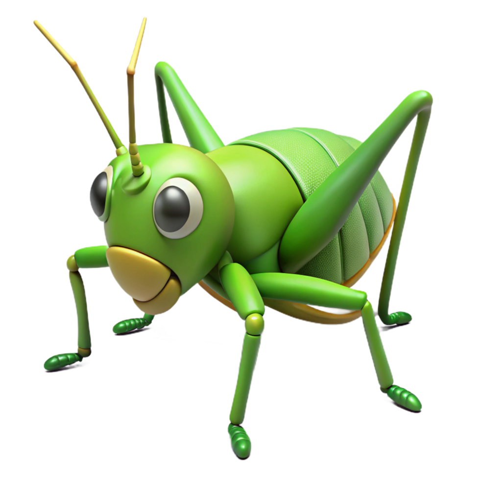 whimsical striking A Grasshopper. NO BACKGROUND with Transparent Background. expertly shot png