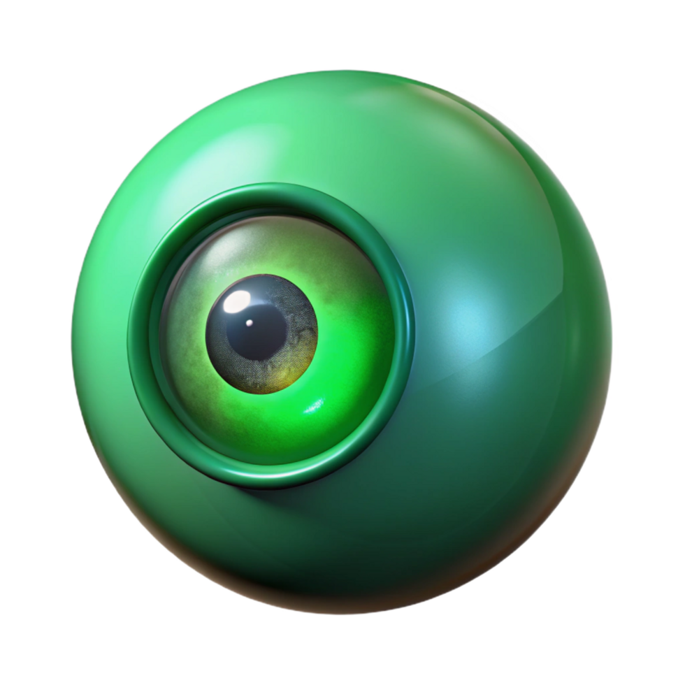 mesmerizing unparalleled A single, emerald green eye, with a mystical glow. NO BACKGROUND with Transparent Background. png