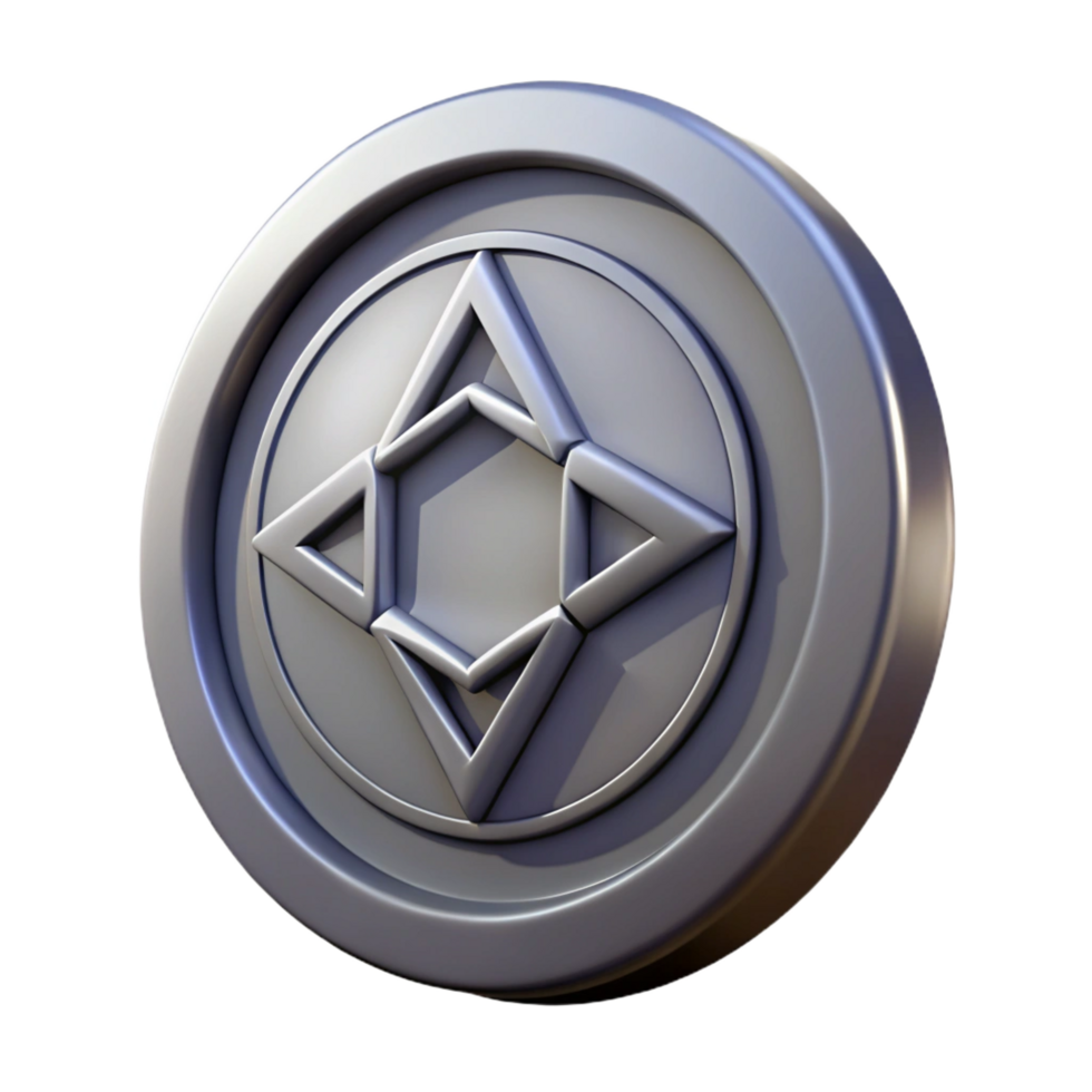 hypnotic exceptional A single, ancient coin, with cryptic symbols. NO BACKGROUND with Transparent Background. png
