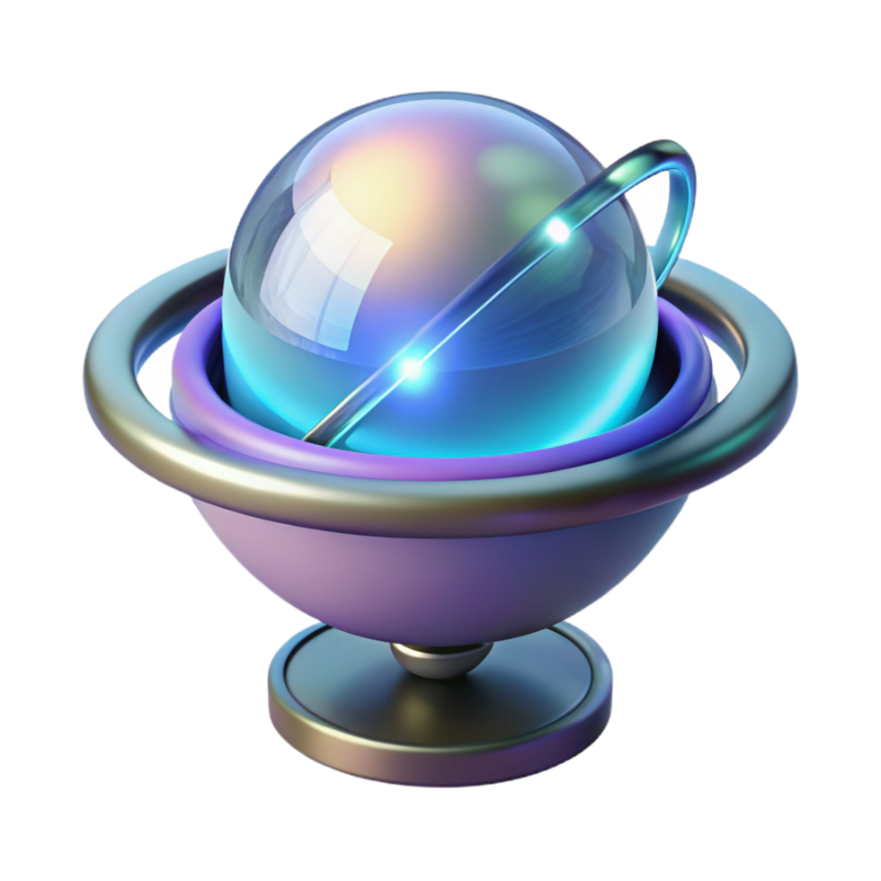 magnificent unparalleled Advanced holographic projector displaying a planet NO BACKGROUND with Transparent Background. png