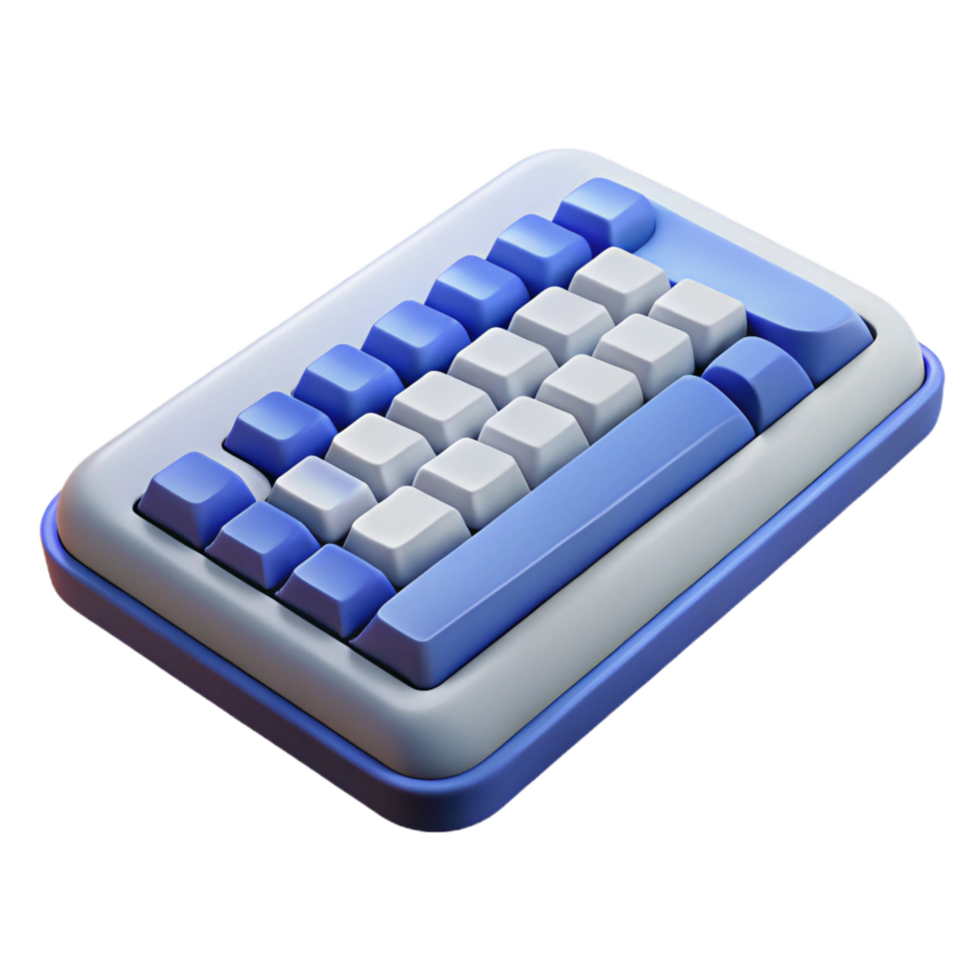 fascinating mysterious organic Wireless keyboard, ergonomic design NO BACKGROUND with Transparent Background. precision png
