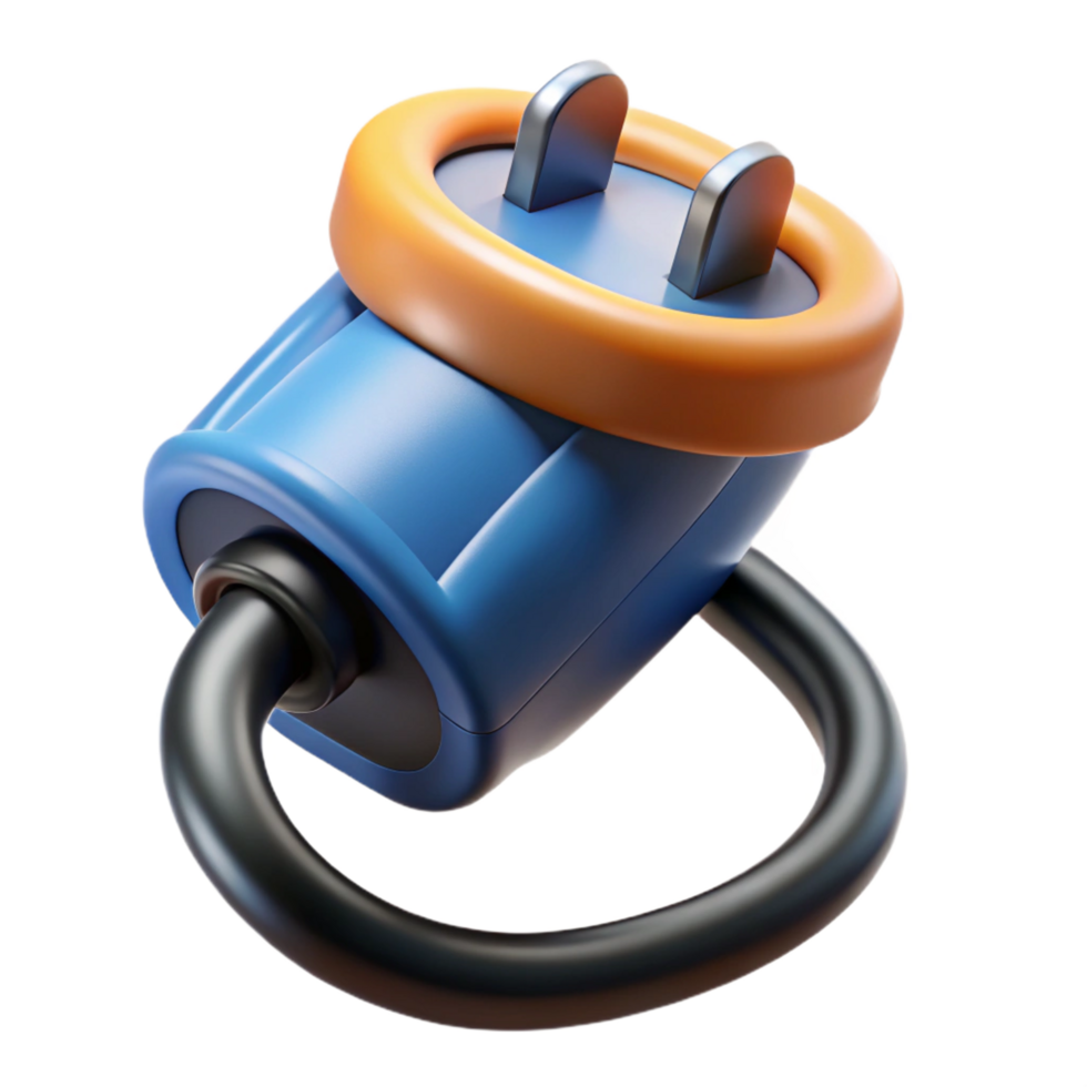iconic gothic Electric car charging cable NO BACKGROUND with Transparent Background. expertly shot png