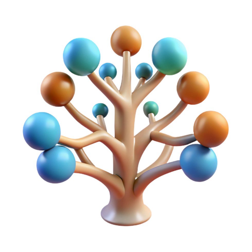 reflective impressive Tree of Life, symbol of interconnectedness, NO BACKGROUND with Transparent Background. expertly shot png