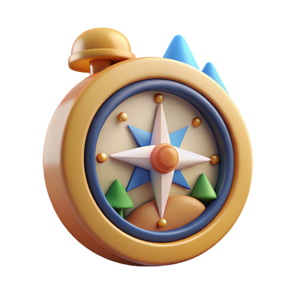 intense majestic A stylized compass, pointing to a magical location. NO BACKGROUND with Transparent Background. elite png