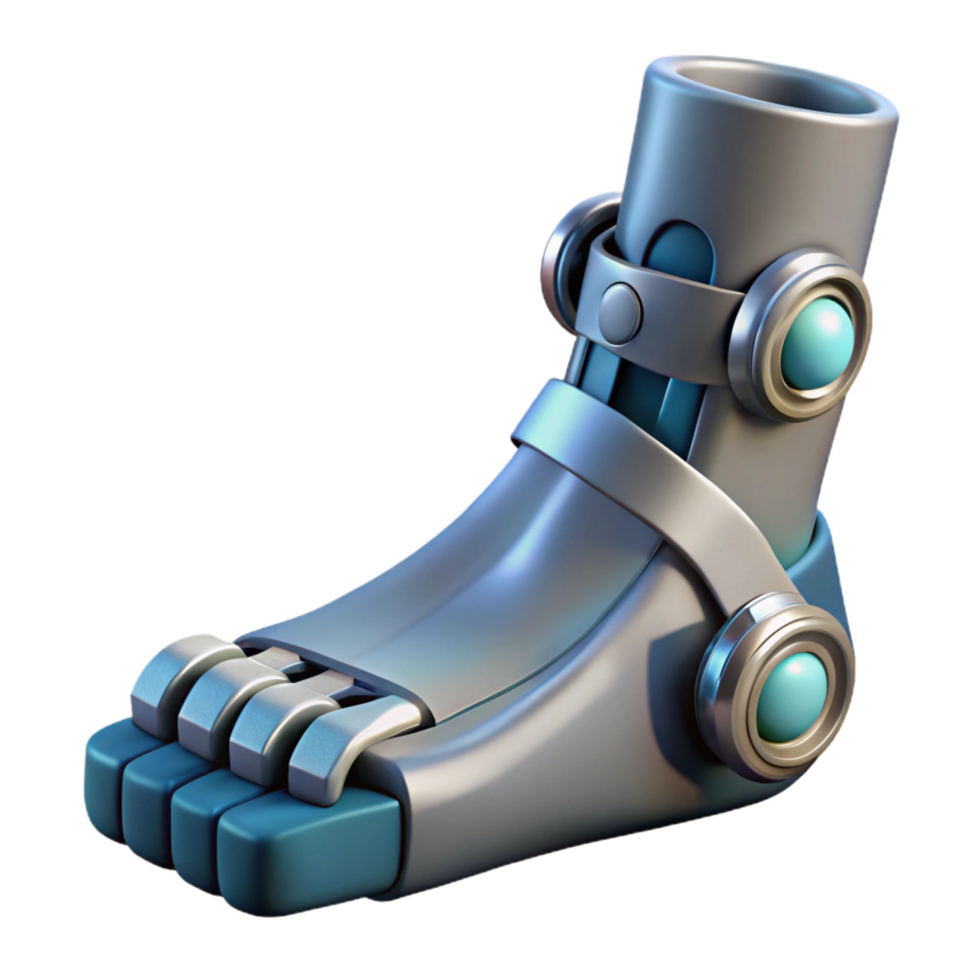 unforgettable elegant Robot foot with magnetic grip and pressure sensors NO BACKGROUND with Transparent Background. genuine png