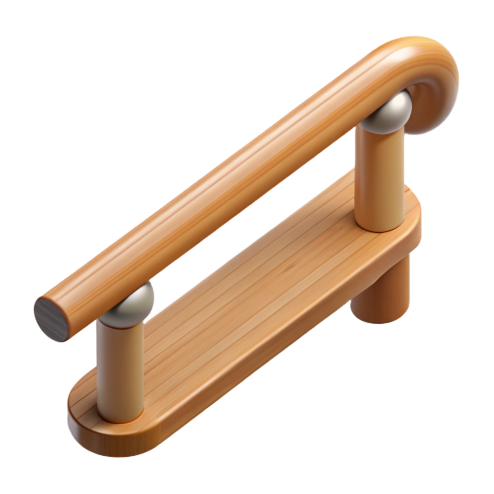 stunning remarkable Handrail, wooden, wall-mounted, NO BACKGROUND with Transparent Background. png