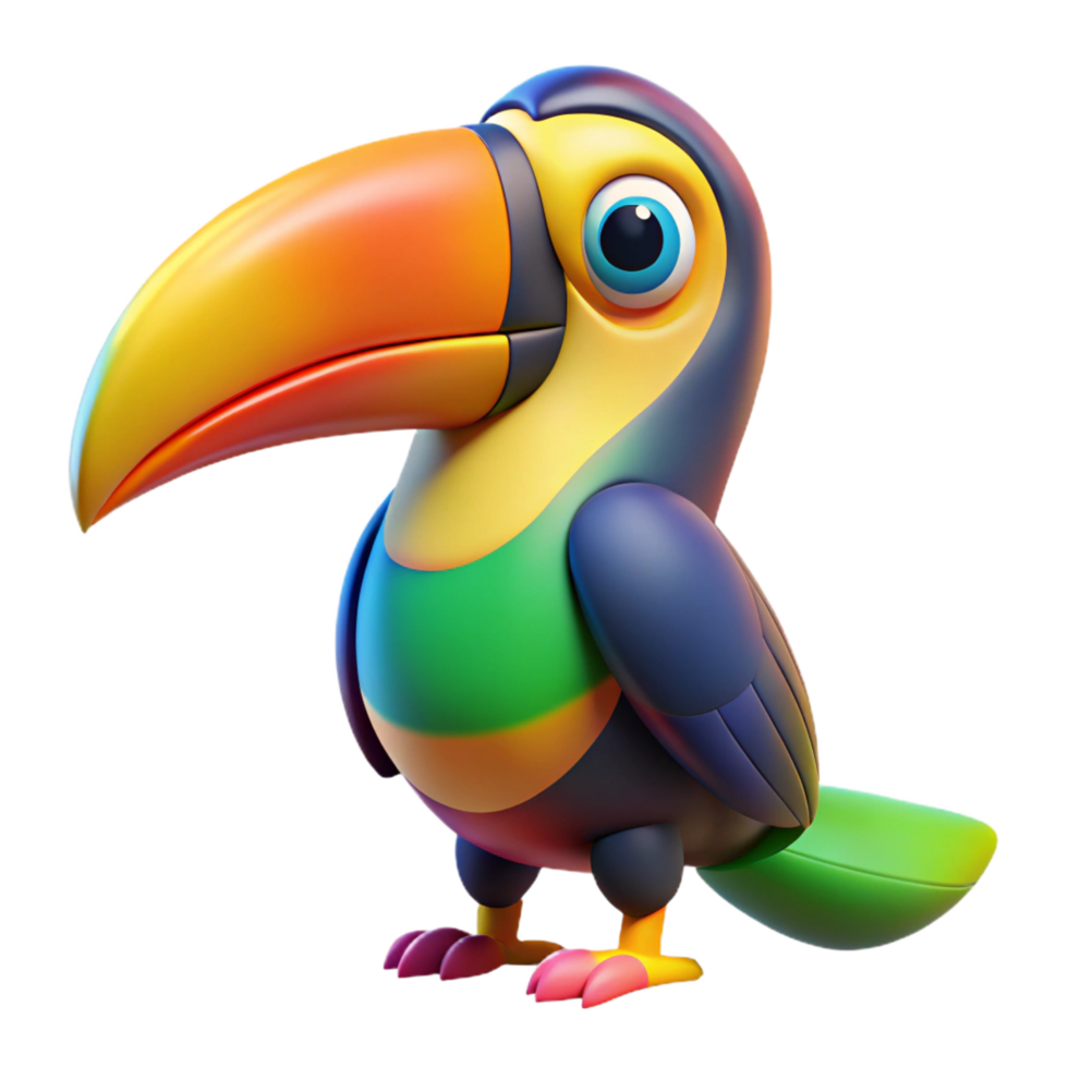 stunning romantic geometric A colorful toucan bird, NO BACKGROUND with Transparent Background. impeccable png