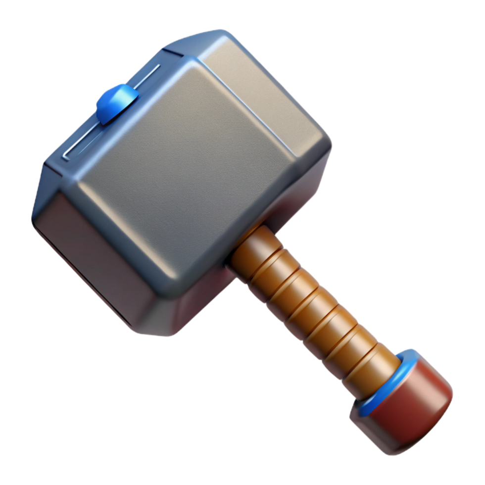 magnificent nostalgic organic Thor's Hammer, Mjolnir, NO BACKGROUND with Transparent Background. perfect clarity png