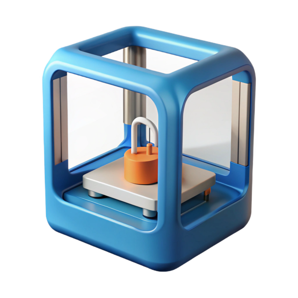 unforgettable creative 3D printer, additive manufacturing NO BACKGROUND with Transparent Background. gallery standard png