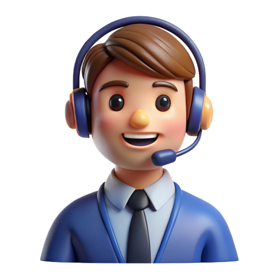 passionate beautiful Smiling customer service representative with headset, NO BACKGROUND with Transparent Background. studio quality png