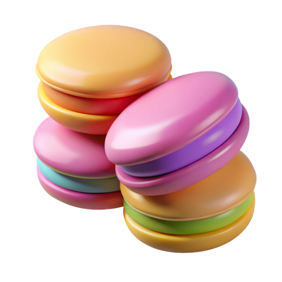 sumptuous signature A stack of colorful macarons in pastel shades. NO BACKGROUND with Transparent Background. png