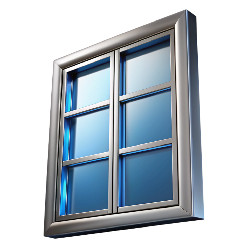 vibrant romantic geometric Modern window frame, aluminum, double-glazed, NO BACKGROUND with Transparent Background. 8K png